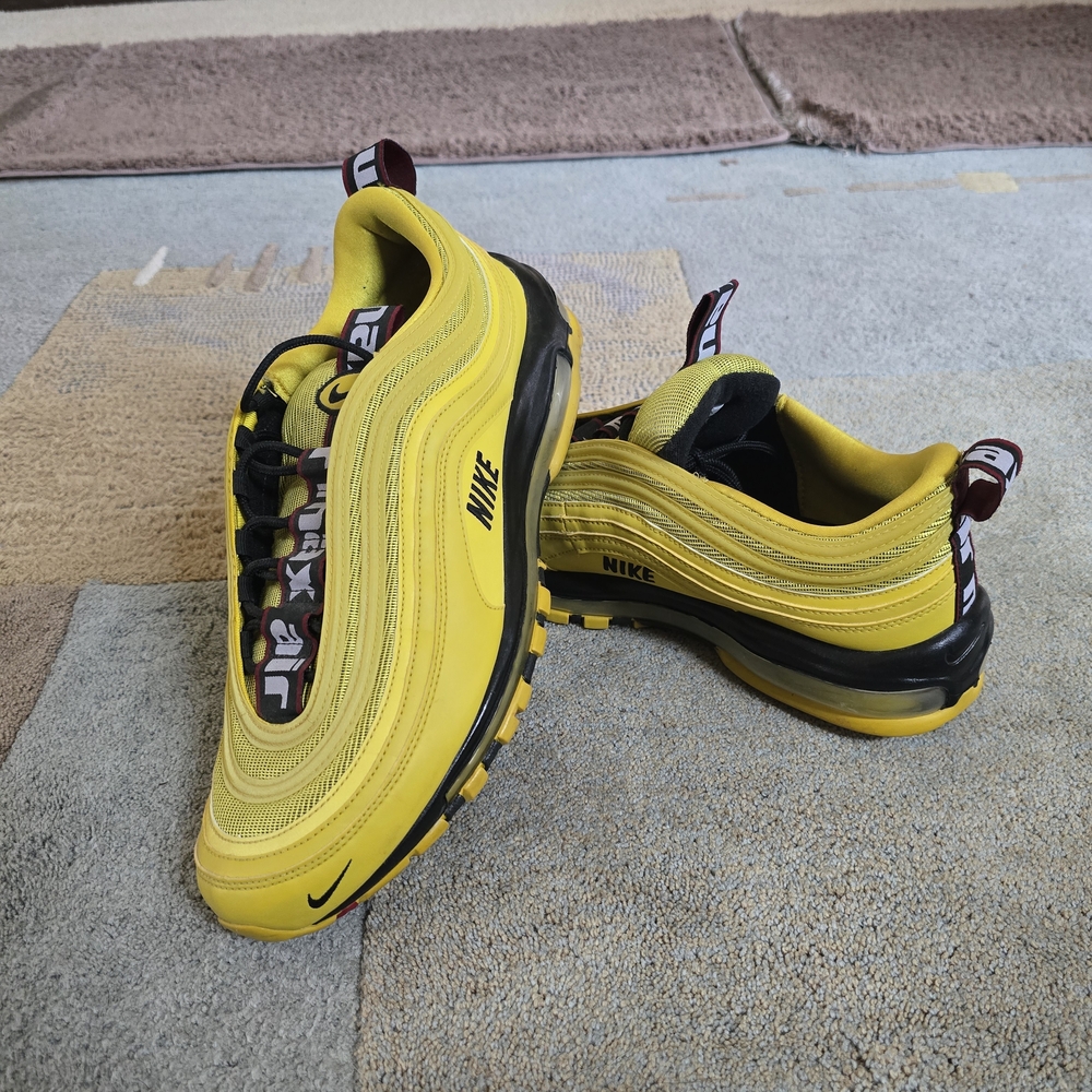 Nike Yellow and Black Air Max 97 Trainers
